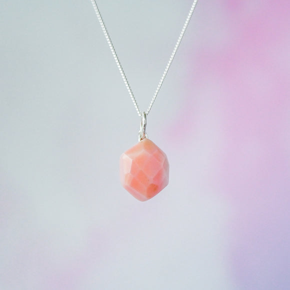 Pink Opal Charm Necklace