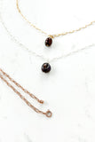 Paper Clip Necklace - CHOCOLATE PEARL