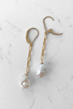 Chain Earring - WHITE PEARL