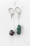 Mismatched Earring -  CHOCOLATE PEARL & FOREST GREEN PEARL