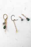 Chain Earring (multiway) -  GREEN PEARL, CITRINE, LABRADORITE