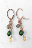 Chain Earring (multiway) -  GREEN PEARL, CITRINE, LABRADORITE
